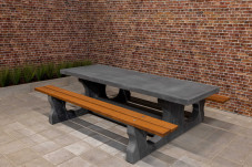 Ensemble pique-nique DeLuxe de 246cm béton anthracite