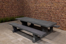 Ensemble pique-nique 246cm béton anthracite